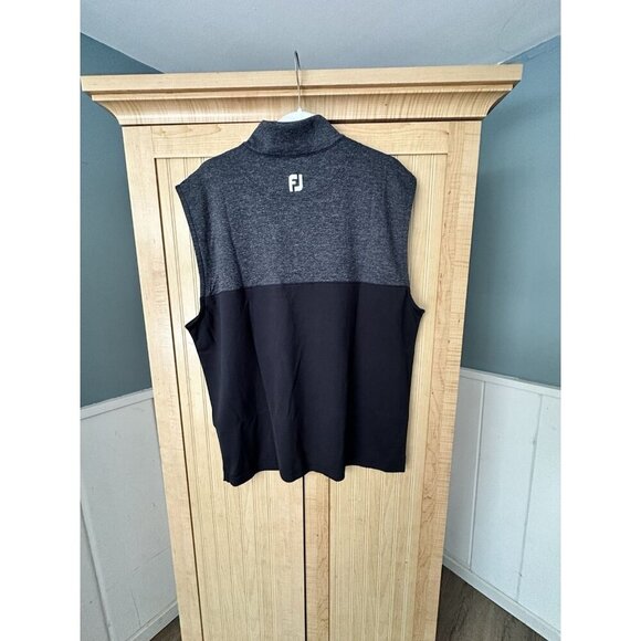 FootJoy Mens Golf Heather Yoke Half-Zip Vest Performance Black Size Large NEW - Picture 6 of 6